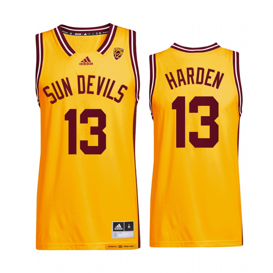 Arizona State Sun Devils James Harden Jersey Reverse Retro Gold Alumni  Uniform