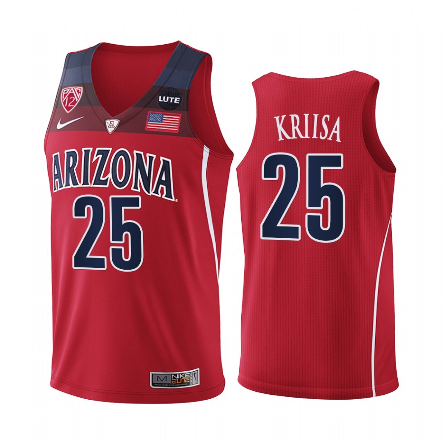 Arizona Wildcats Kerr Kriisa Jersey 2021-22 College  Red  Uniform