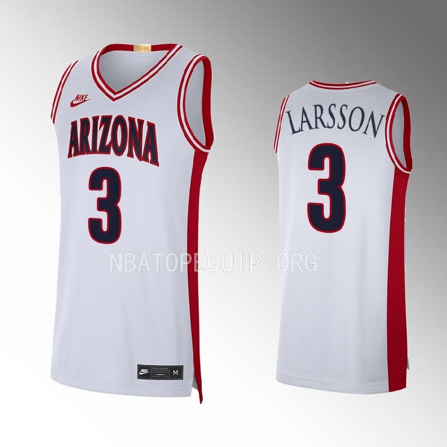 Arizona Wildcats Pelle Larsson Jersey Limited  White 2022 Maui Invitational Champs Uniform