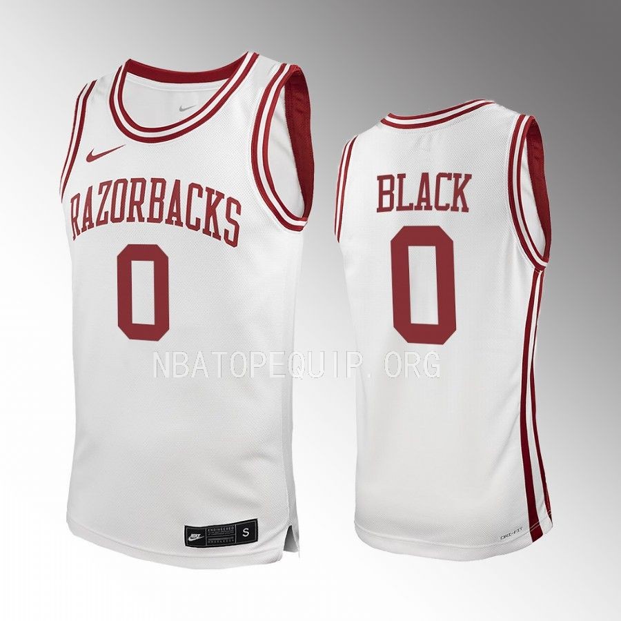Arkansas Razorbacks Anthony Black Jersey 2022-23 College  White  Uniform