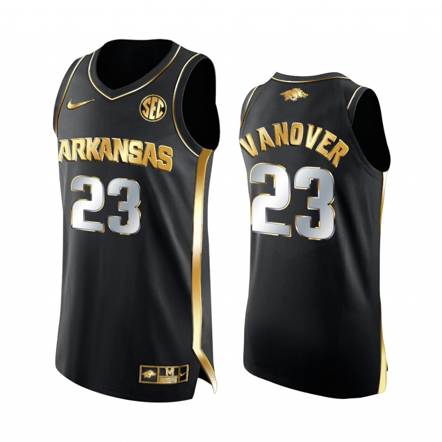 Arkansas Razorbacks Connor Vanover 2021 March Madness Jersey Black Golden