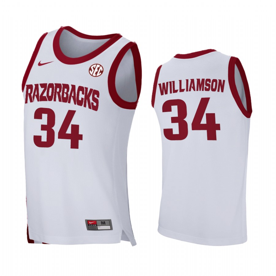 Arkansas Razorbacks Corliss Williamson Jersey Home White 2021 March Madness