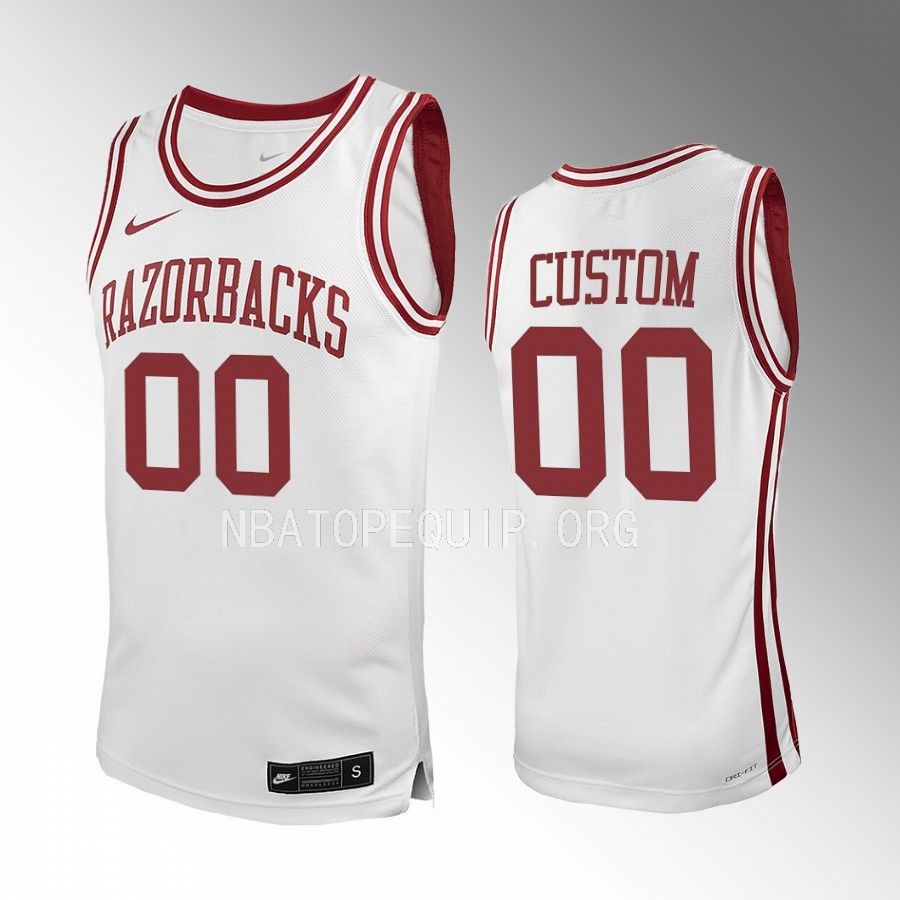 Arkansas Razorbacks Custom Jersey 2022-23 College  White  Uniform