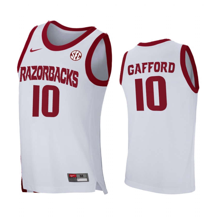 Arkansas Razorbacks Daniel Gafford Jersey Home White 2021 March Madness