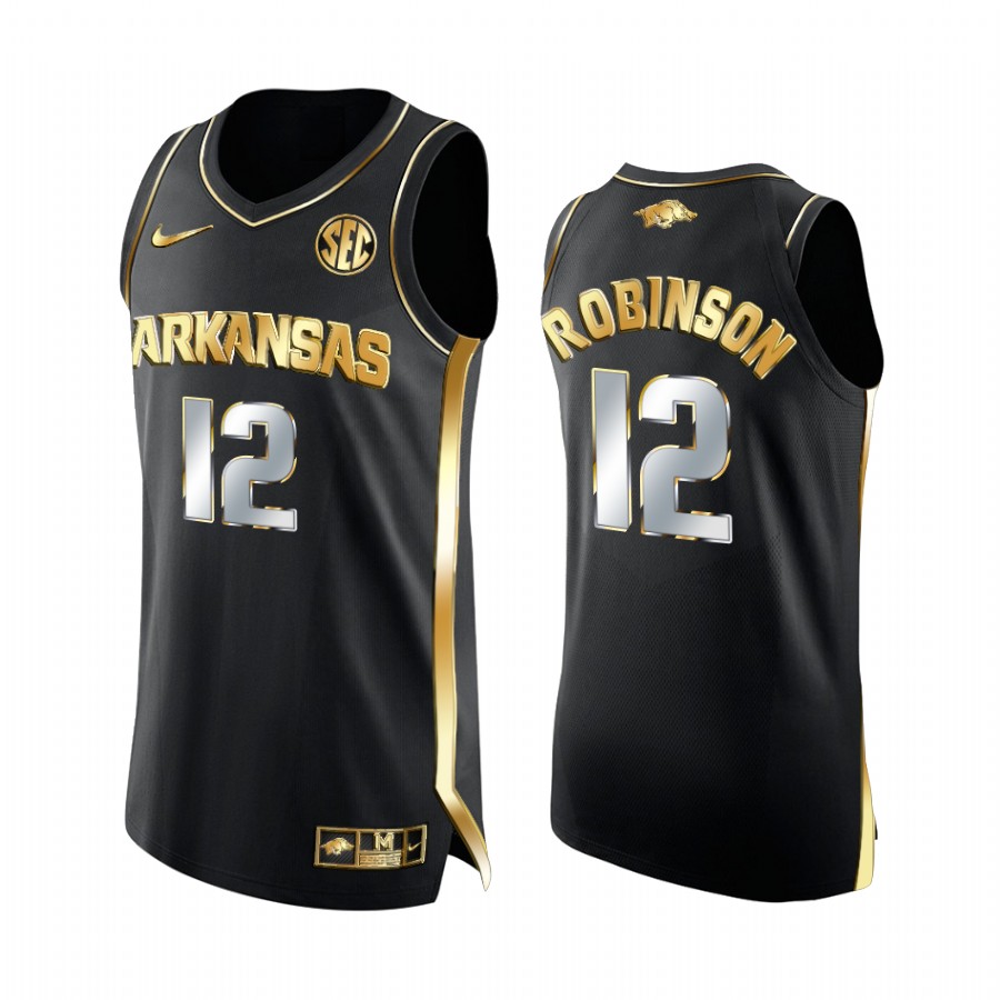 Arkansas Razorbacks Khalen Robinson 2021 March Madness Jersey Black Golden
