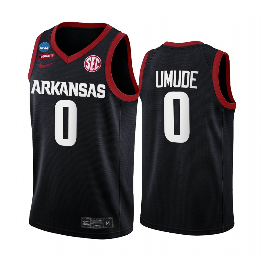 Arkansas Razorbacks Stanley Umude 2022 NCAA March Madness #0 Jersey Black