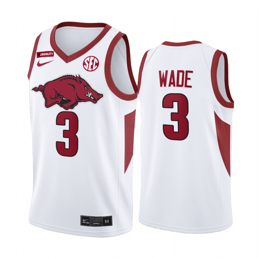 Arkansas Razorbacks Trey Wade Jersey 2022 College  White Equality Uniform