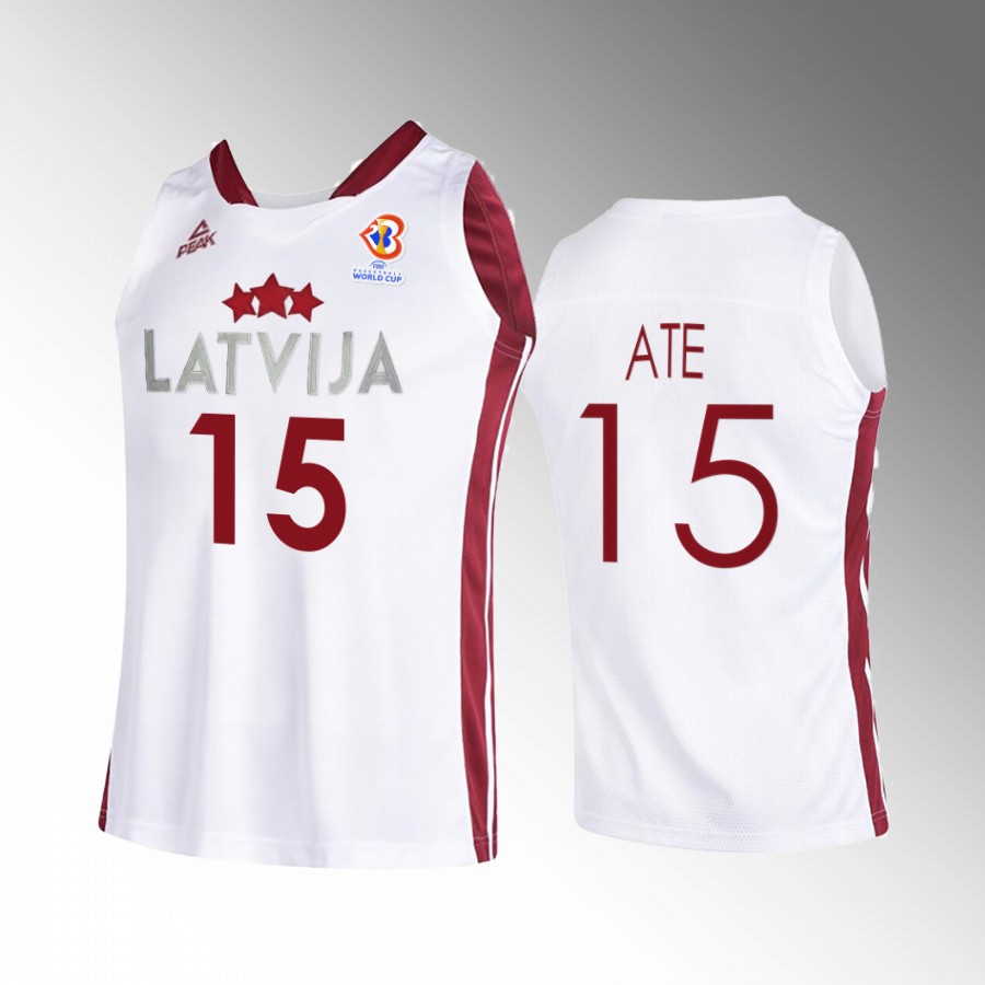 Artis Ate Latvia  2023 FIBA World Cup White Jersey Home #15