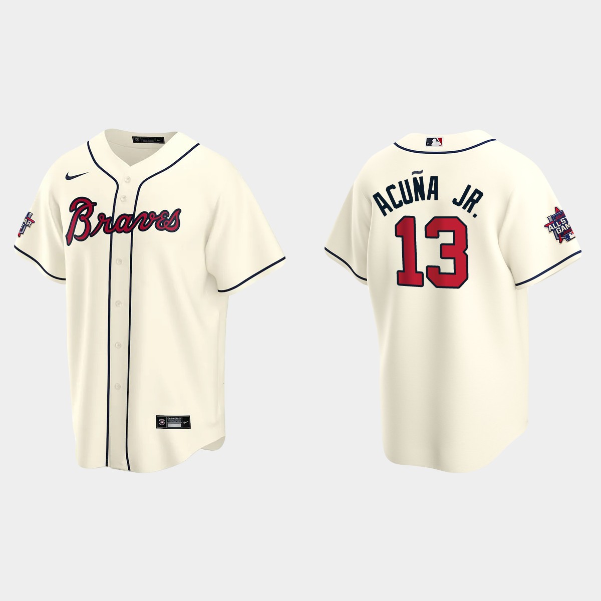 Atlanta Braves #13 Ronald Acuna Jr. 2021 MLB All-Star Game Jersey - Cream