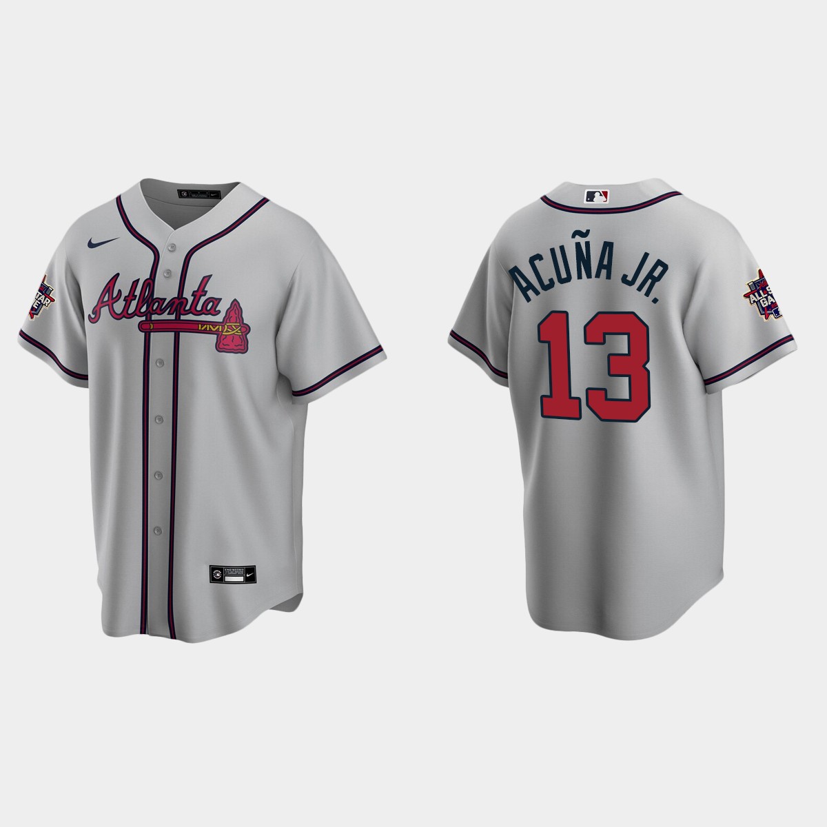 Atlanta Braves #13 Ronald Acuna Jr. 2021 MLB All-Star Jersey - Gray