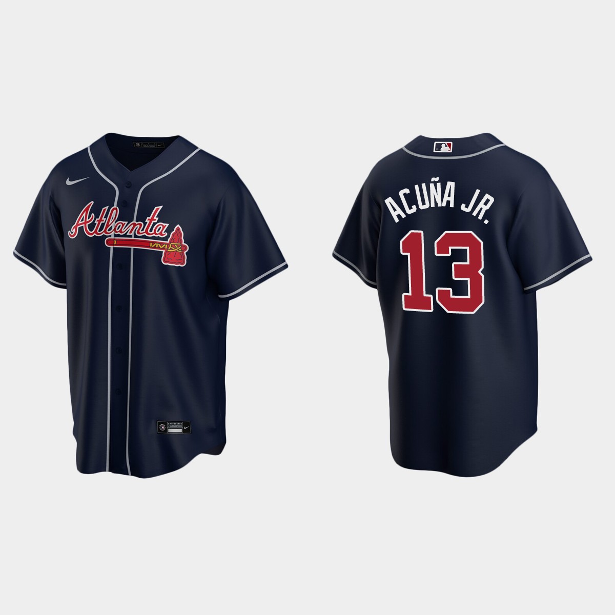 Atlanta Braves #13 Ronald Acuna Jr. Navy 2020 Alternate Jersey