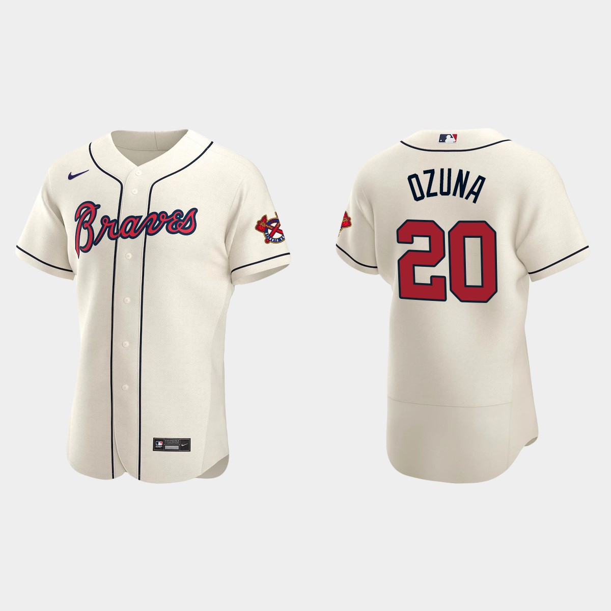 Atlanta Braves #20 Marcell Ozuna 2020 Alternate Team Jersey - Cream