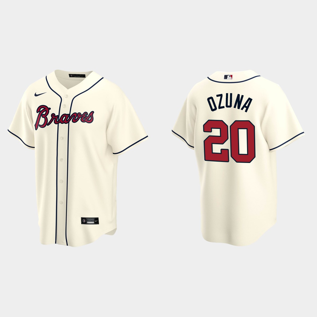 Atlanta Braves #20 Marcell Ozuna 2020 Alternate Team Jersey - Cream