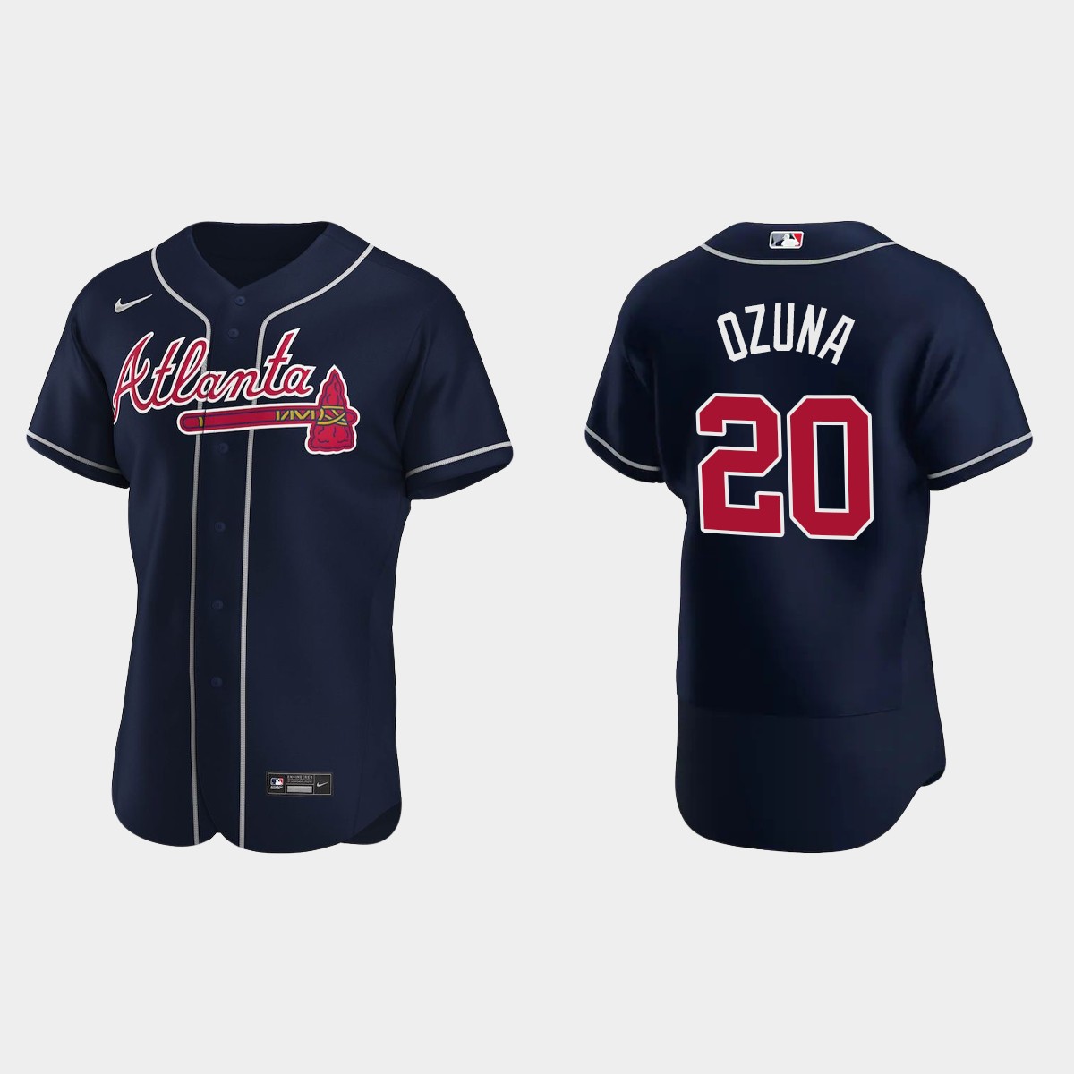 Atlanta Braves #20 Marcell Ozuna 2020 Alternate Team Jersey - Navy