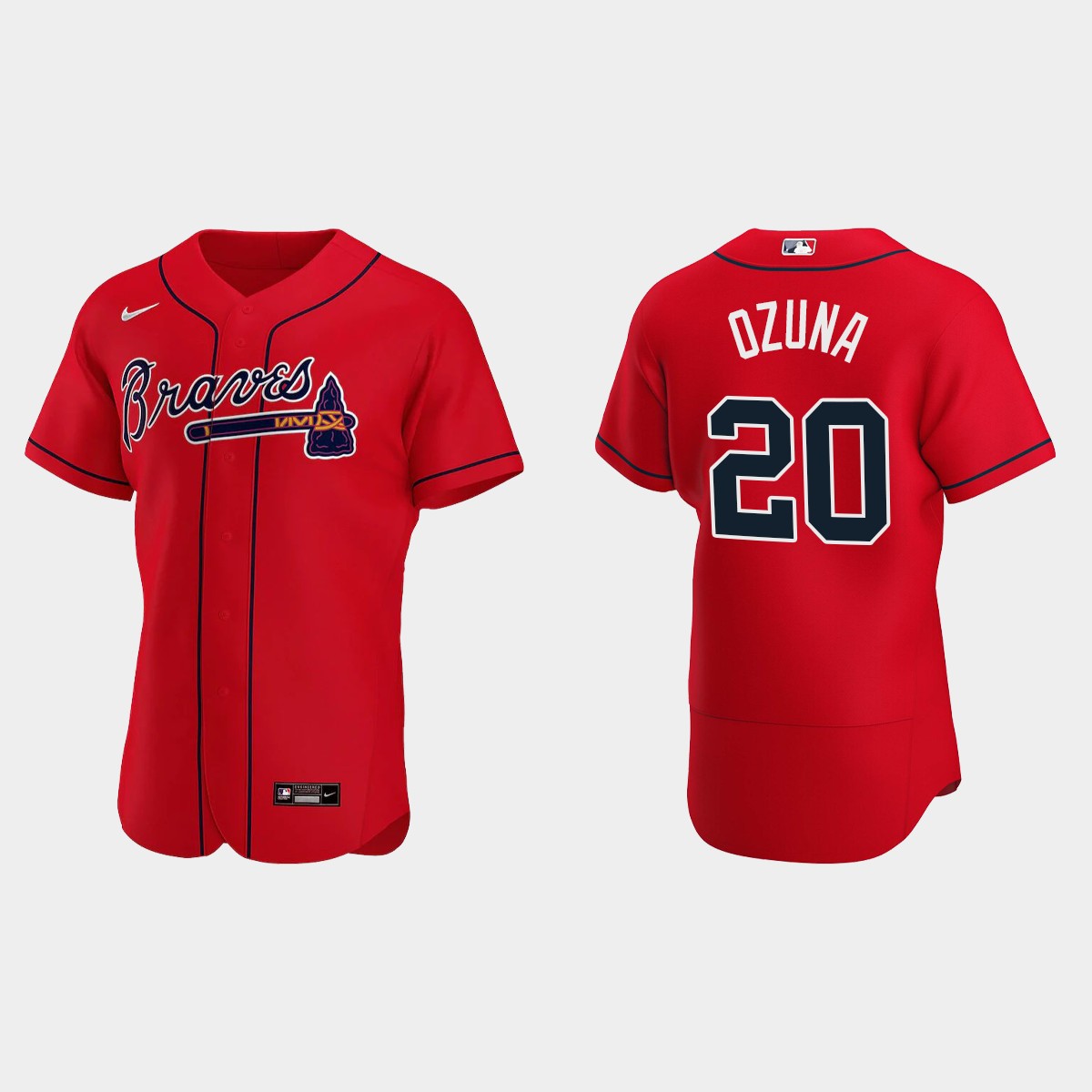 Atlanta Braves #20 Marcell Ozuna 2020 Alternate Team Jersey - Red