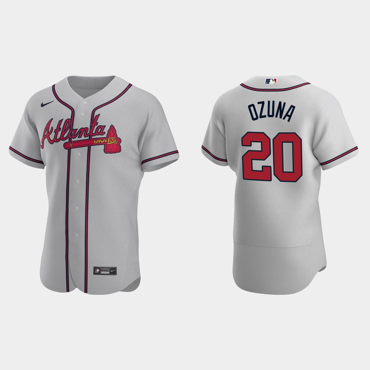 Atlanta Braves #20 Marcell Ozuna 2020 Road Team Jersey - Gray