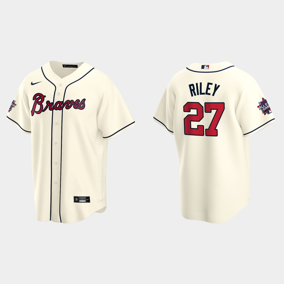 Atlanta Braves #27 Austin Riley 2021 MLB All-Star Game Jersey - Cream