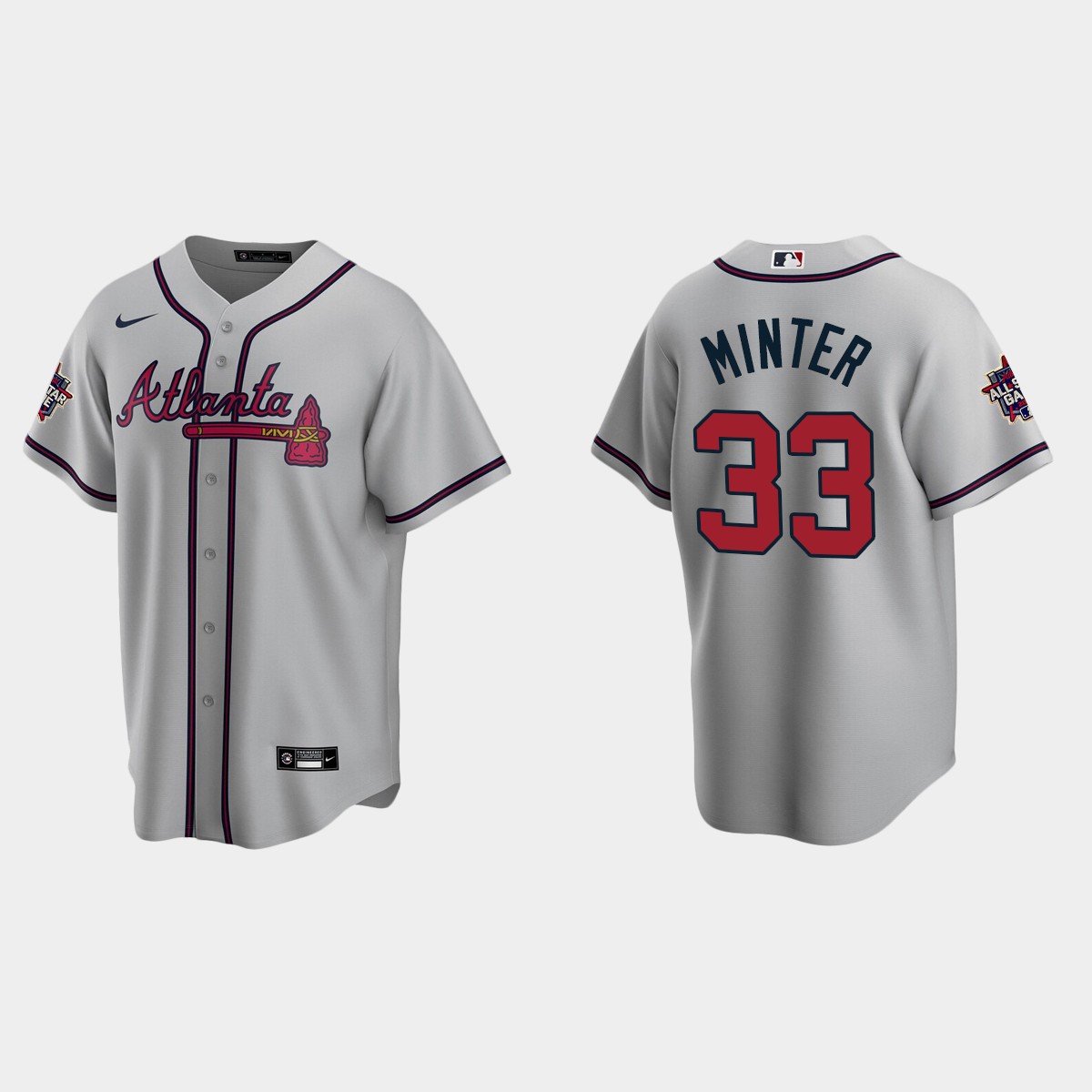 Atlanta Braves #33 A.J. Minter 2021 MLB All-Star Jersey - Gray