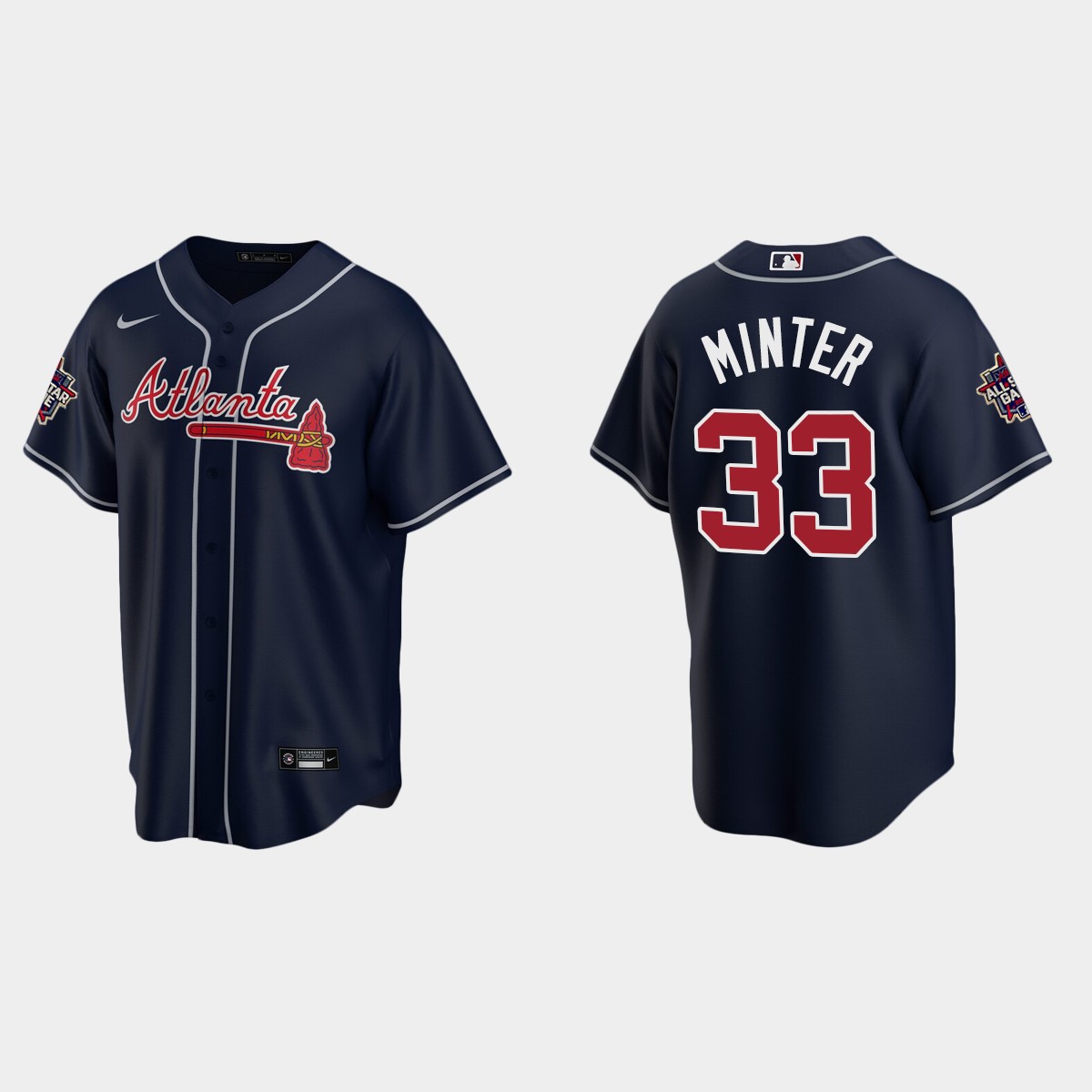 Atlanta Braves #33 A.J. Minter 2021 MLB All-Star Jersey - Navy