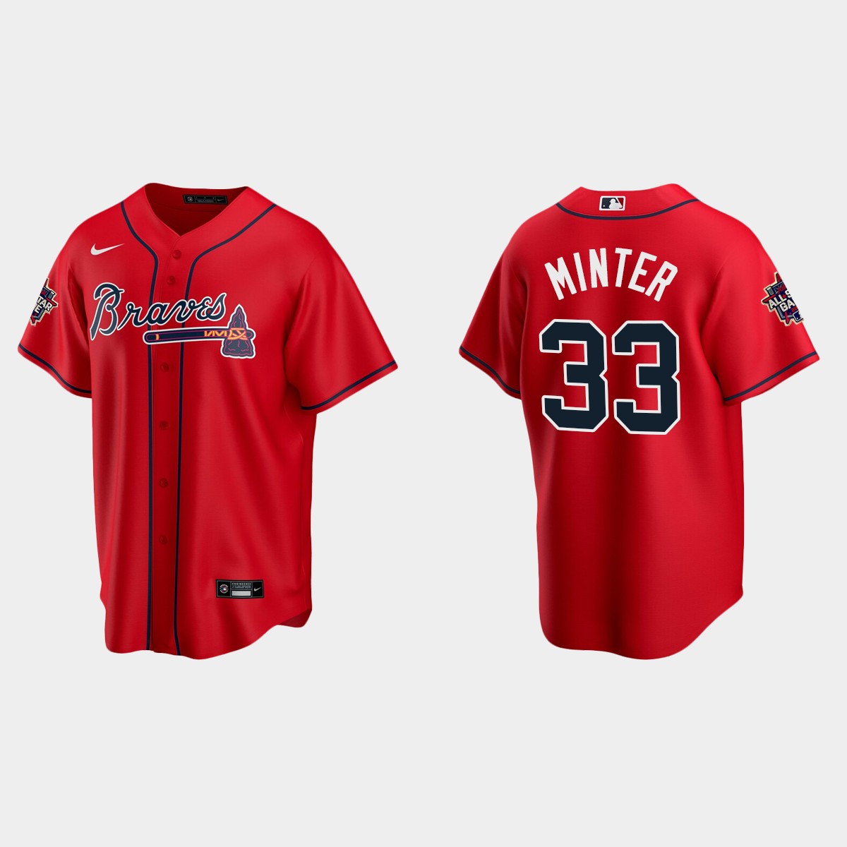 Atlanta Braves #33 A.J. Minter 2021 MLB All-Star Jersey - Red