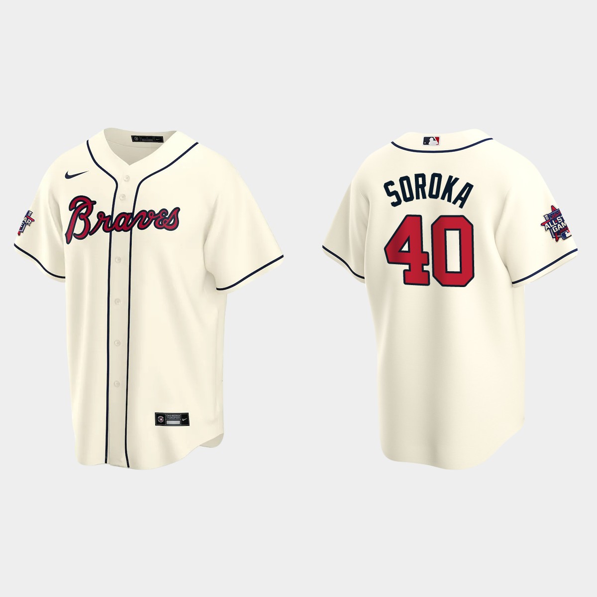 Atlanta Braves #40 Mike Soroka 2021 MLB All-Star Game Jersey - Cream