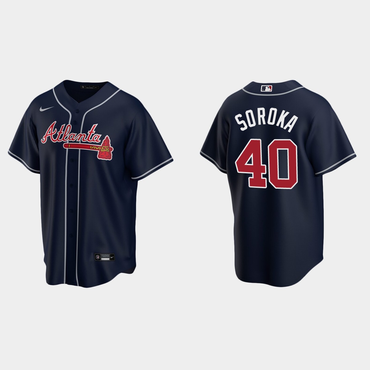 Atlanta Braves #40 Mike Soroka Navy 2020 Alternate Jersey