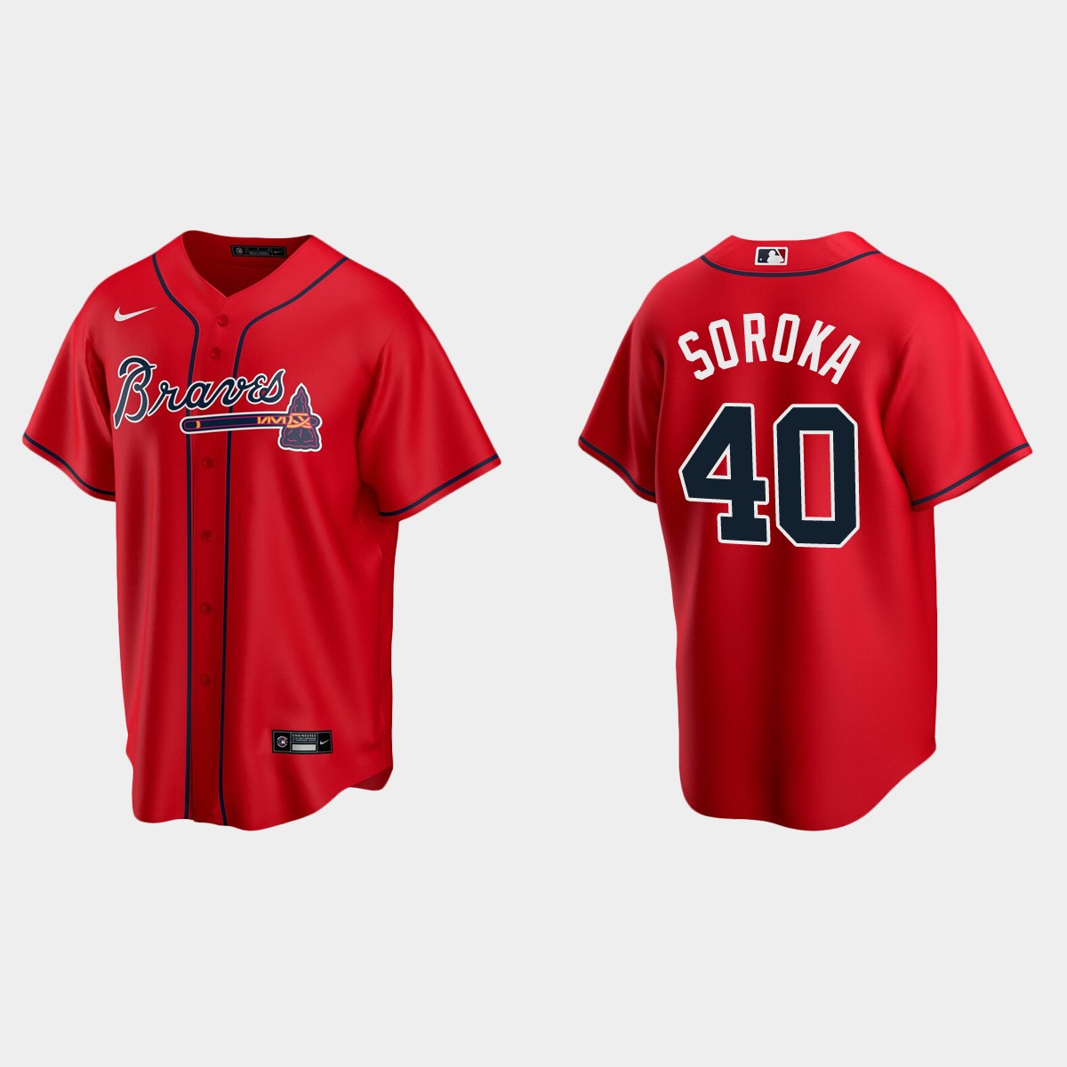 Atlanta Braves #40 Mike Soroka Red 2020 Alternate Jersey