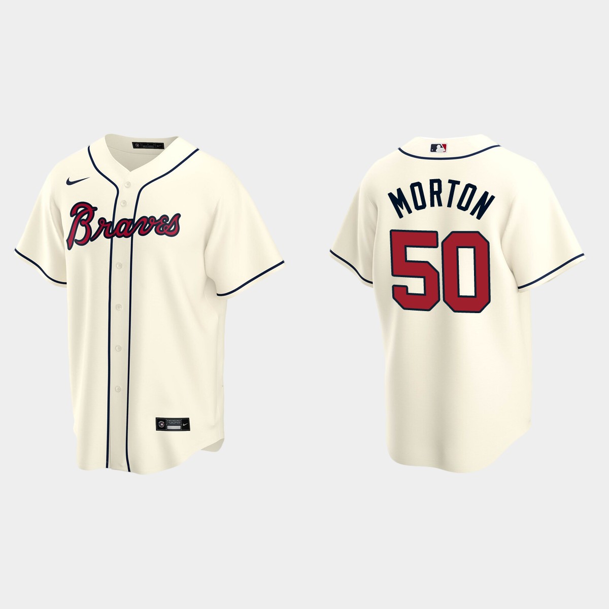 Atlanta Braves #50 Charlie Morton Alternate Jersey - Cream
