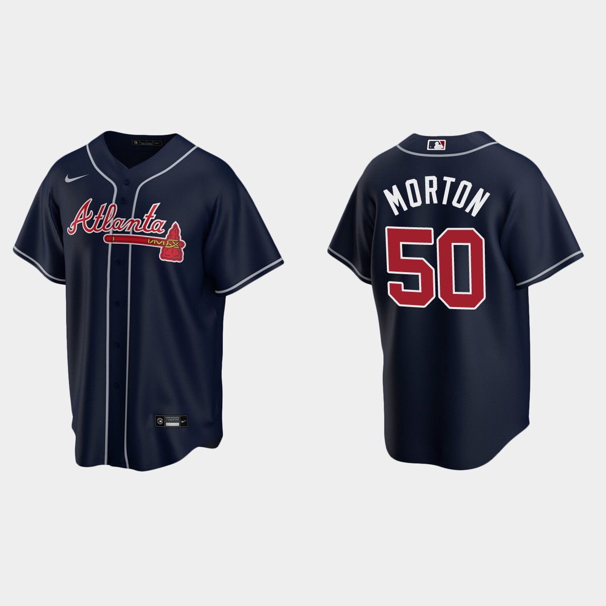 Atlanta Braves #50 Charlie Morton Alternate Jersey - Navy