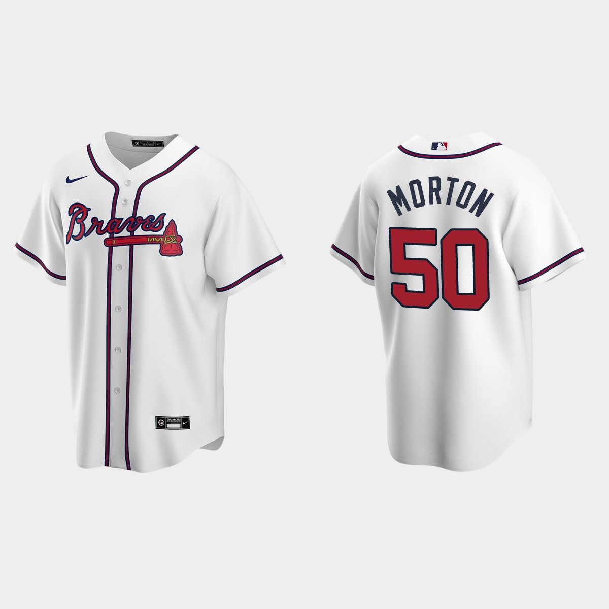Atlanta Braves #50 Charlie Morton Home Jersey - White
