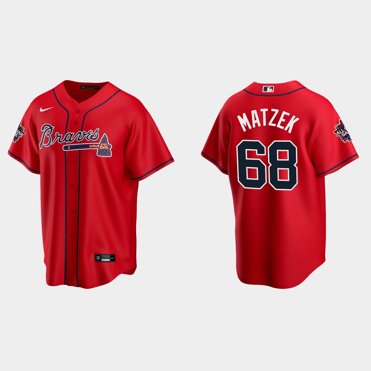 Atlanta Braves #68 Tyler Matzek 2021 MLB All-Star Jersey - Red