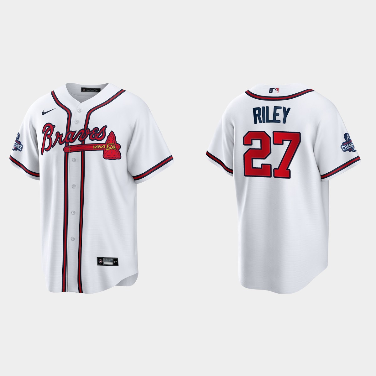 Atlanta Braves Austin Riley 2021 World Series Champions Jersey - White