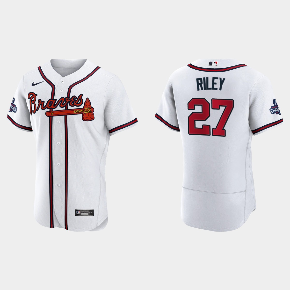 Atlanta Braves Austin Riley 2021 World Series Champions White Jersey