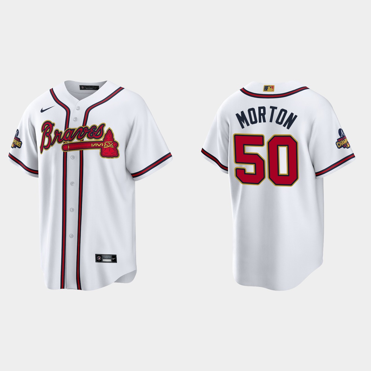 Atlanta Braves Charlie Morton 2022 Gold Program White Jersey