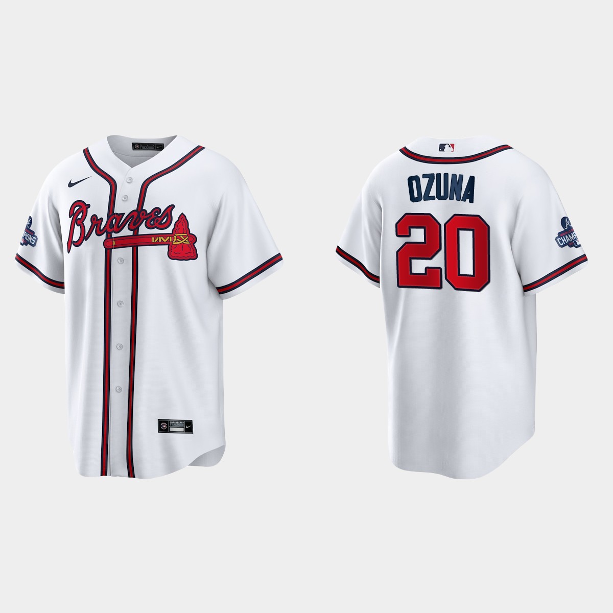 Atlanta Braves Marcell Ozuna 2021 World Series Champions Jersey - White