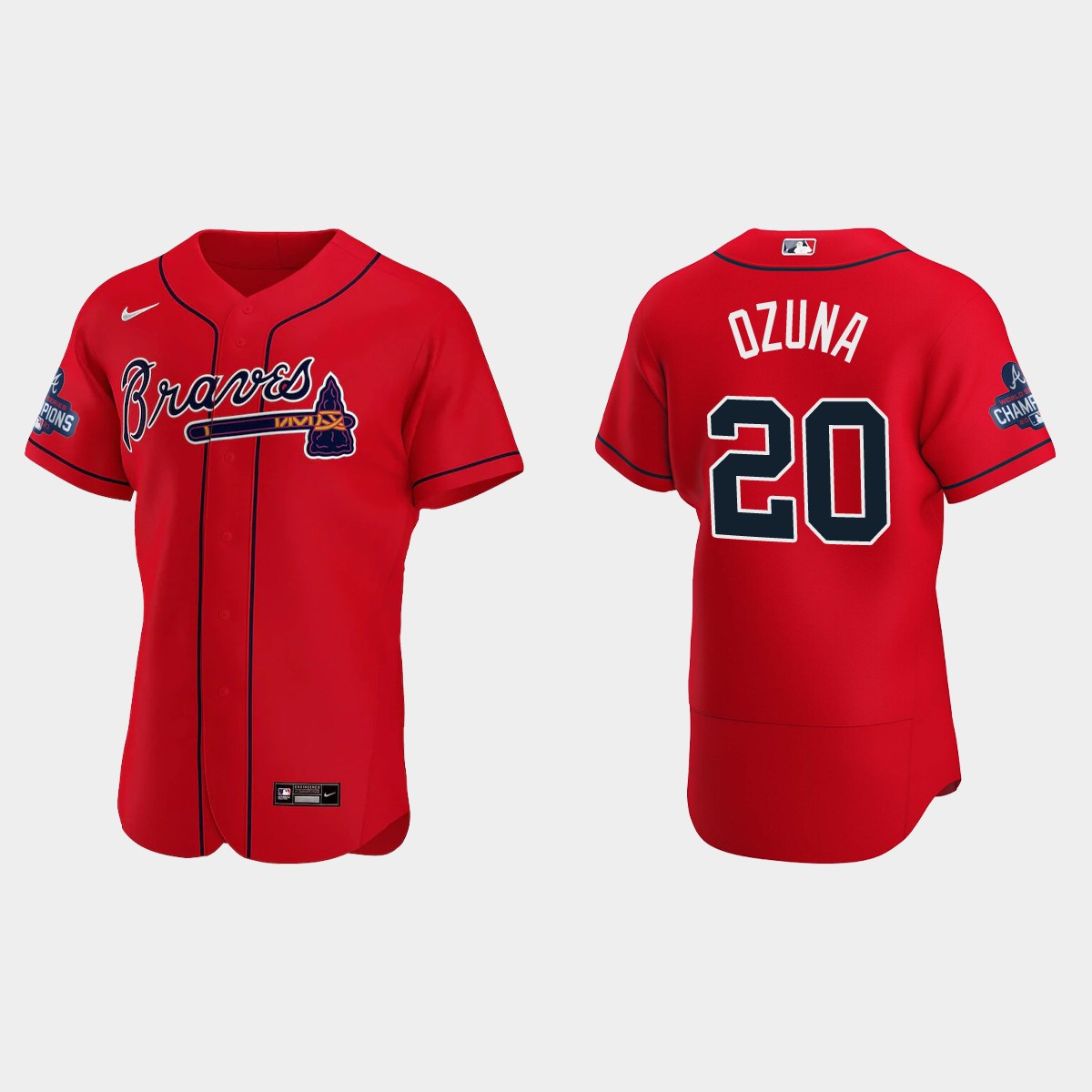 Atlanta Braves Marcell Ozuna 2021 World Series Champions Red Jersey