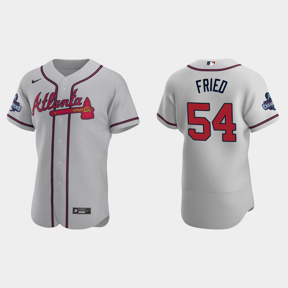 Atlanta Braves Max Fried 2021 World Series Champions Gray Jersey