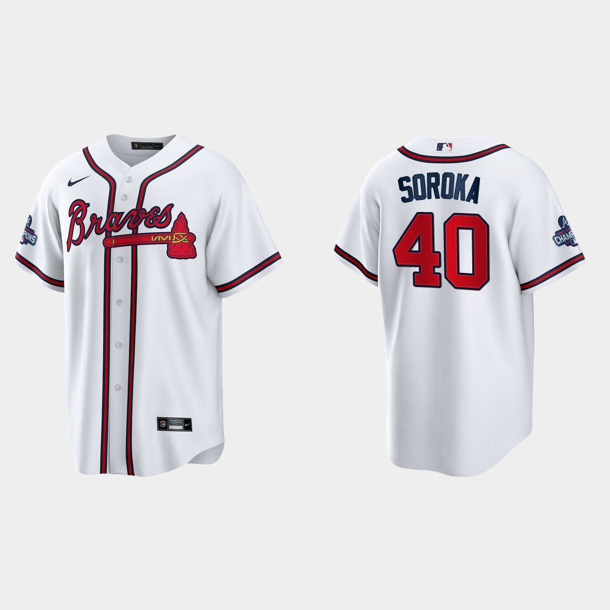 Atlanta Braves Mike Soroka 2021 World Series Champions Jersey - White