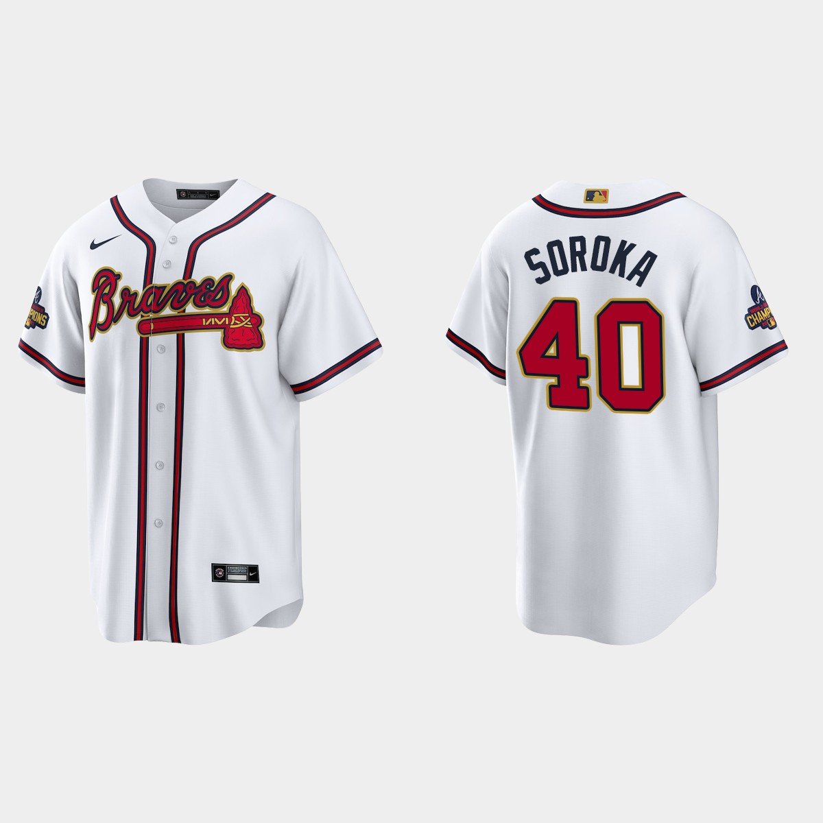 Atlanta Braves Mike Soroka 2022 Gold Program White Jersey