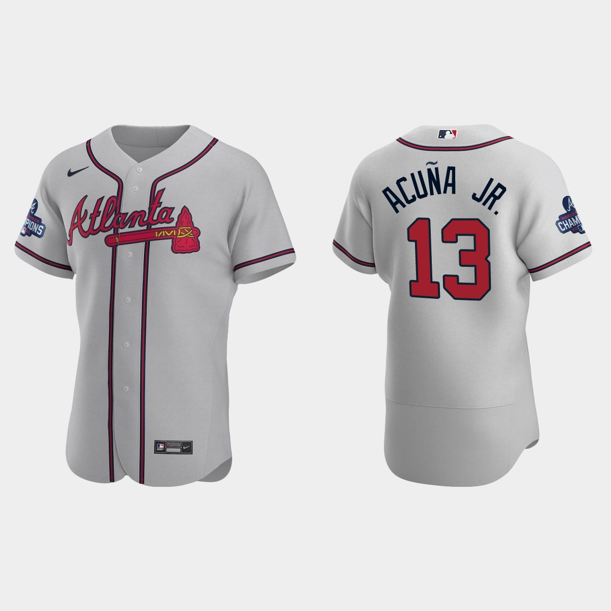 Atlanta Braves Ronald Acuna Jr. 2021 World Series Champions Gray Jersey