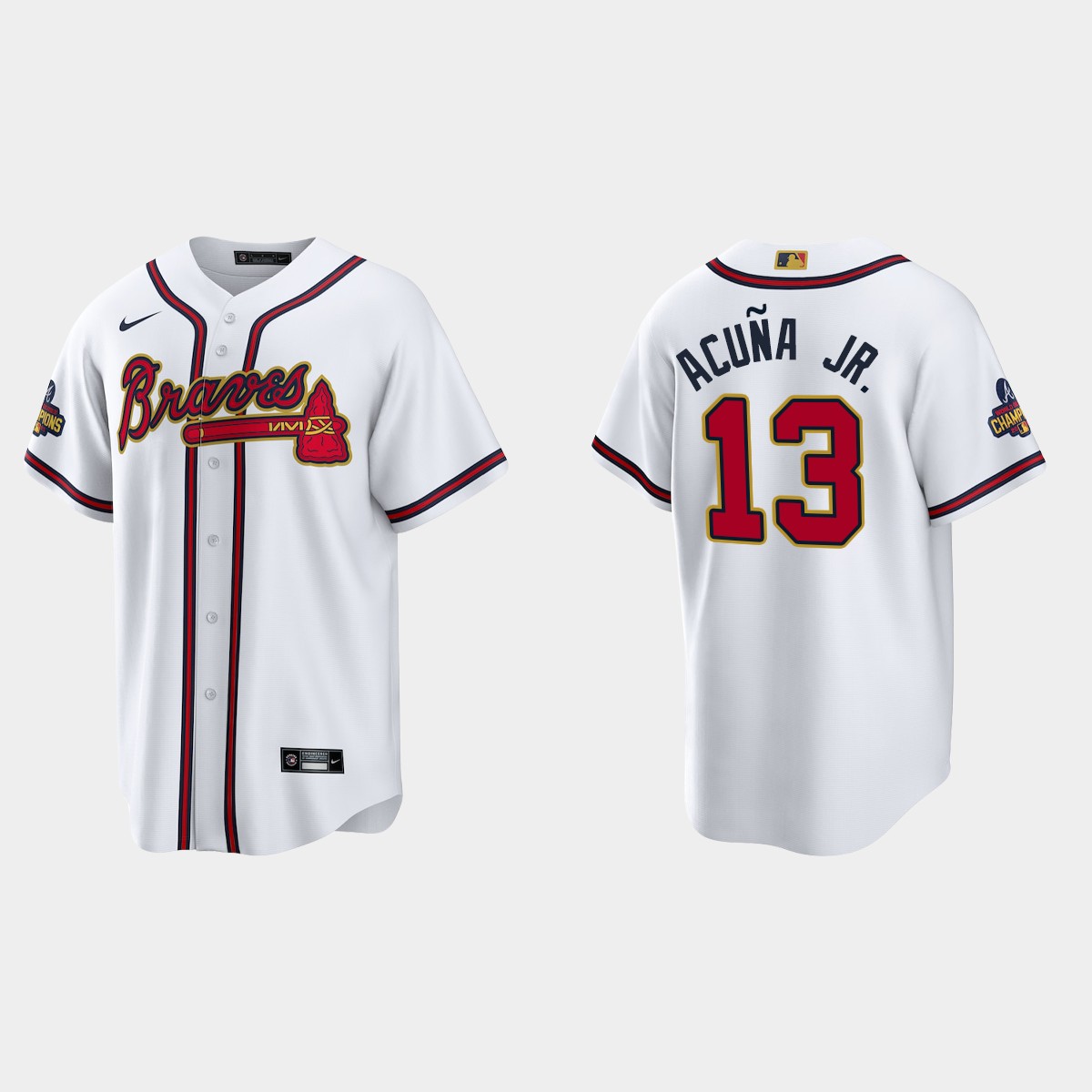 Atlanta Braves Ronald Acuna Jr. 2022 Gold Program White Jersey