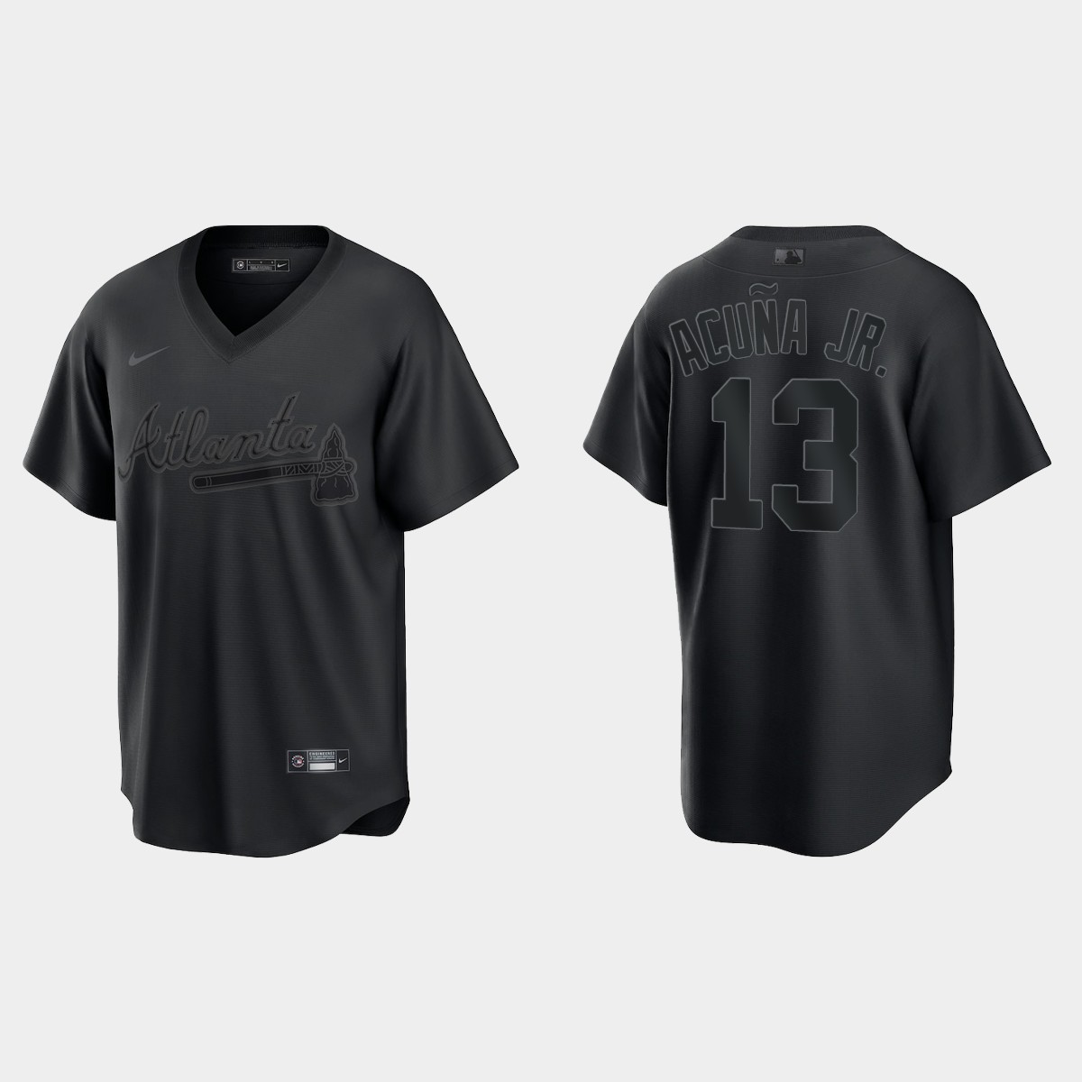 Atlanta Braves Ronald Acuna Jr. Pitch Black Jersey - Black