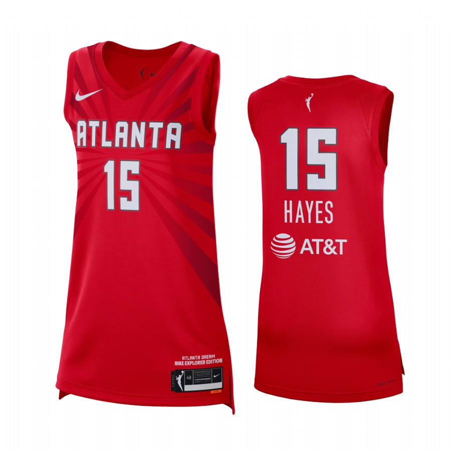 Atlanta Dream Tiffany Hayes 2021 Explorer Edition #15 Jersey Women Red WNBA 25th