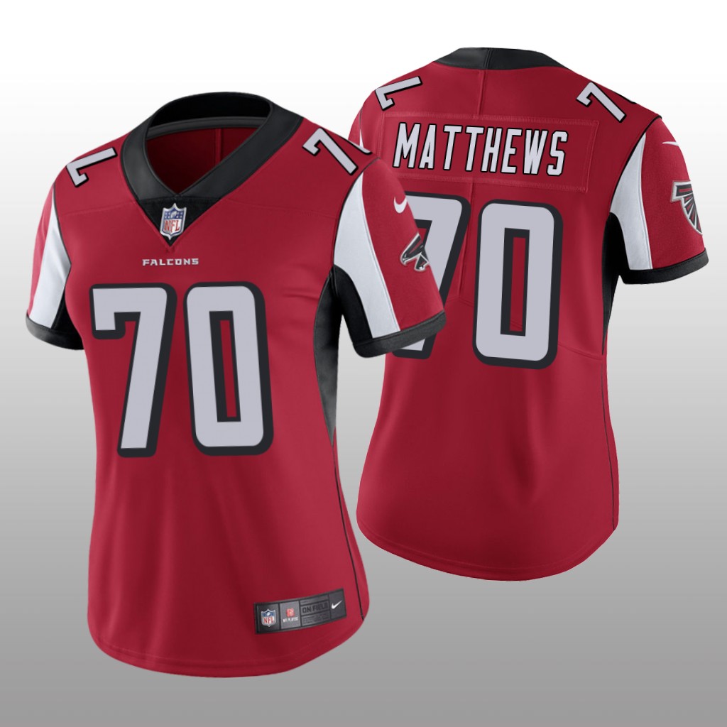Atlanta Falcons #70 Red Jake Matthews Game Jersey - Women