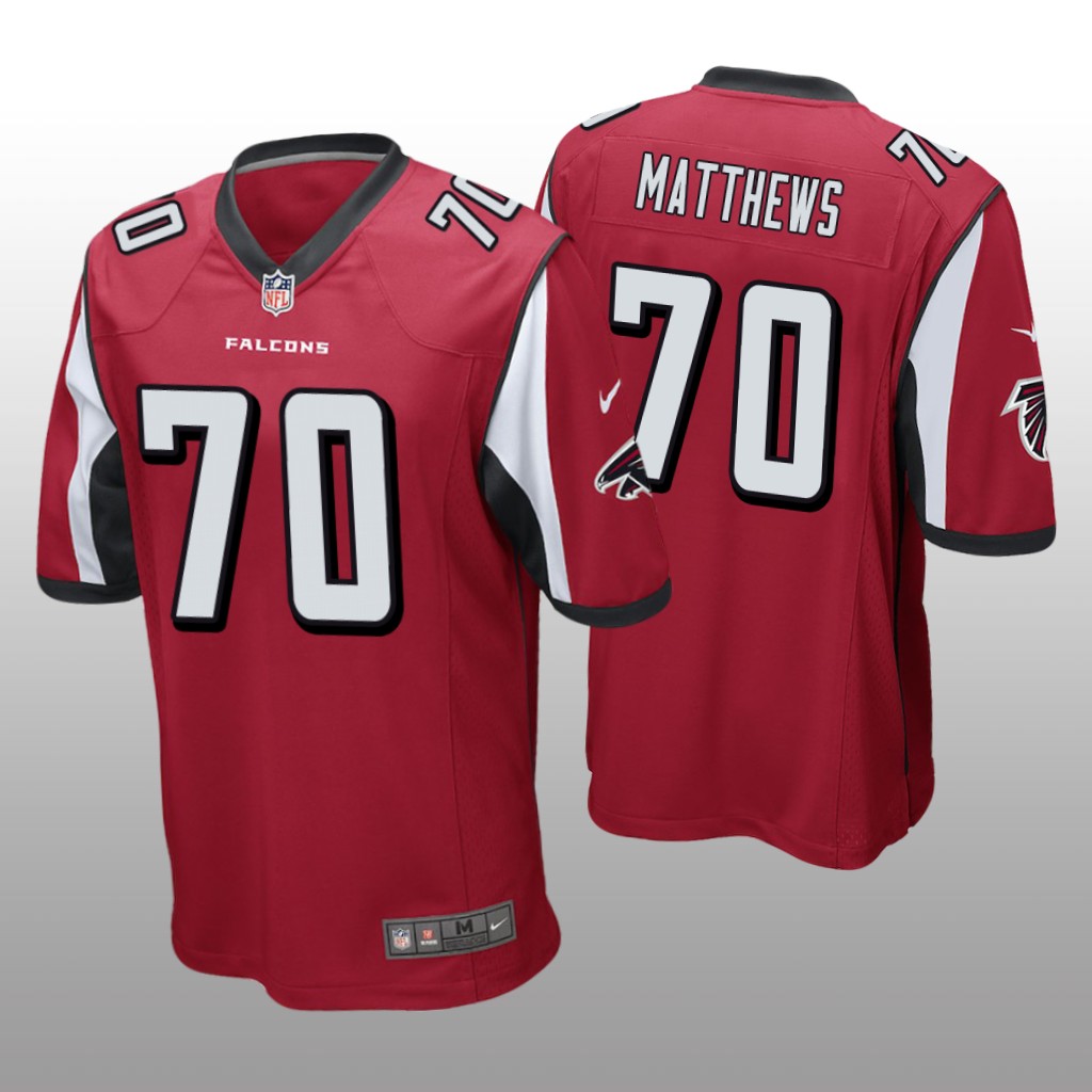 Atlanta Falcons #70 Red Men's Jake Matthews Game Jersey