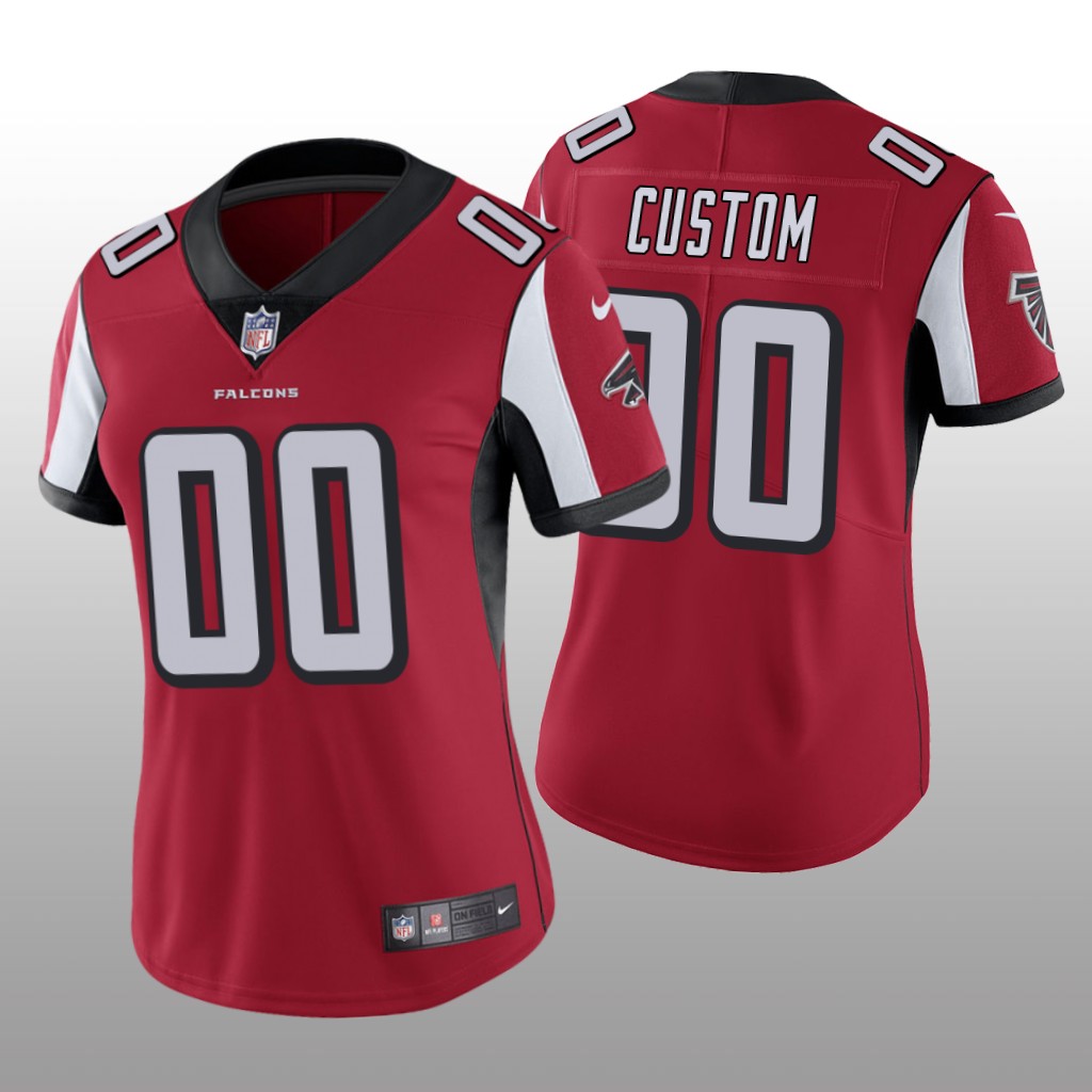 Atlanta Falcons # Red Custom Game Jersey - Women