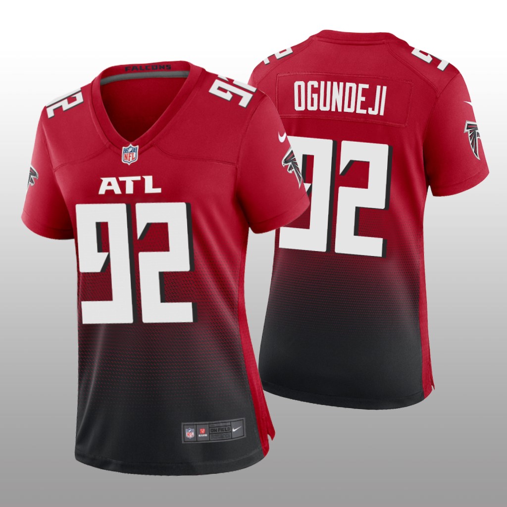 Atlanta Falcons Adetokunbo Ogundeji Red Jersey Alternate Game - Women's