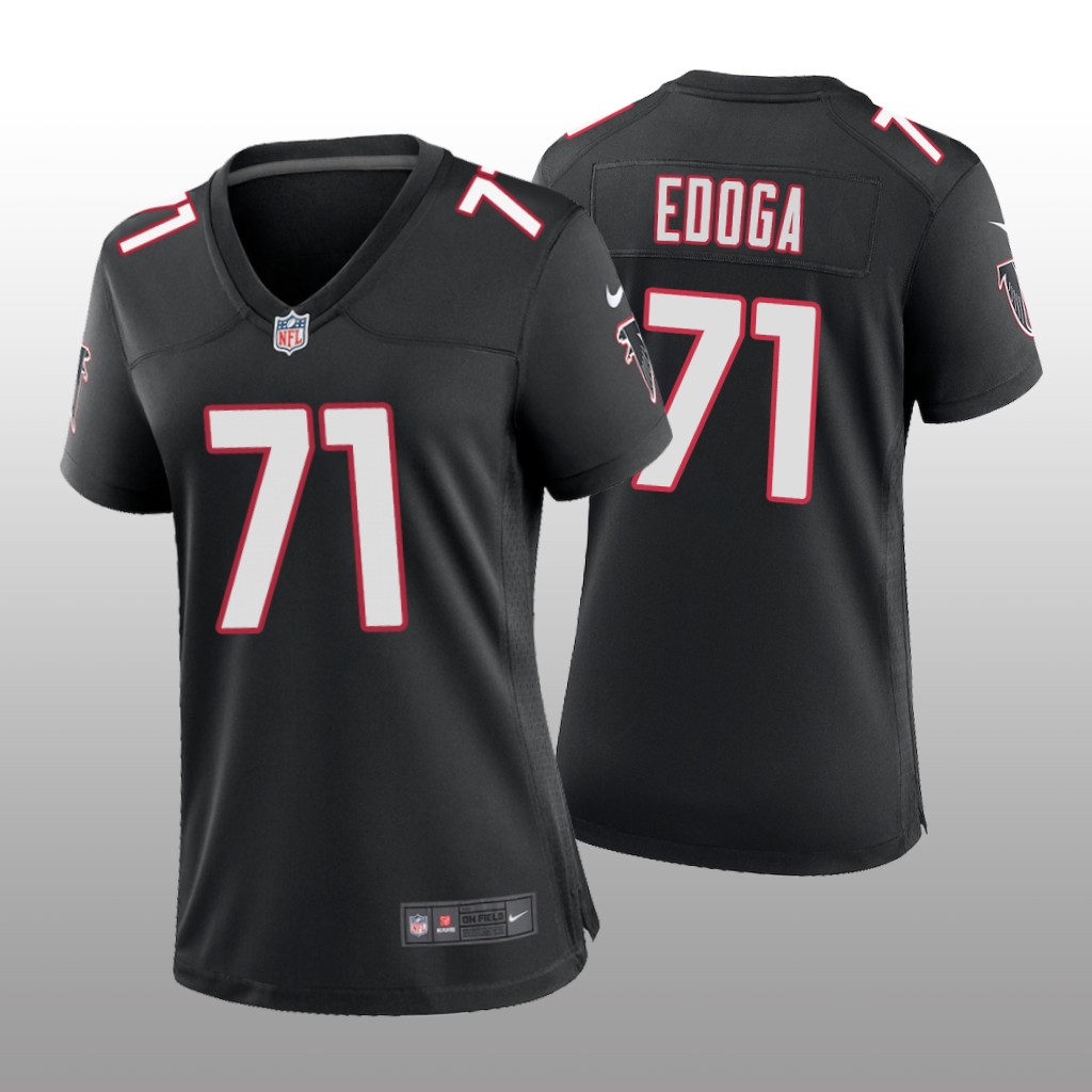 Atlanta Falcons Chuma Edoga Black Jersey Throwback Game - Women's
