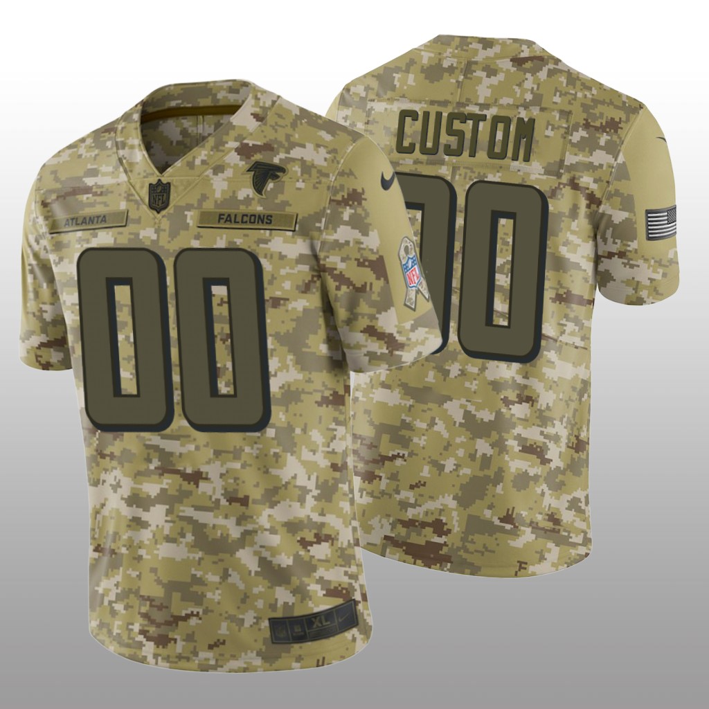 Atlanta Falcons Custom #00 Salute to Service Limited Jersey - Camo