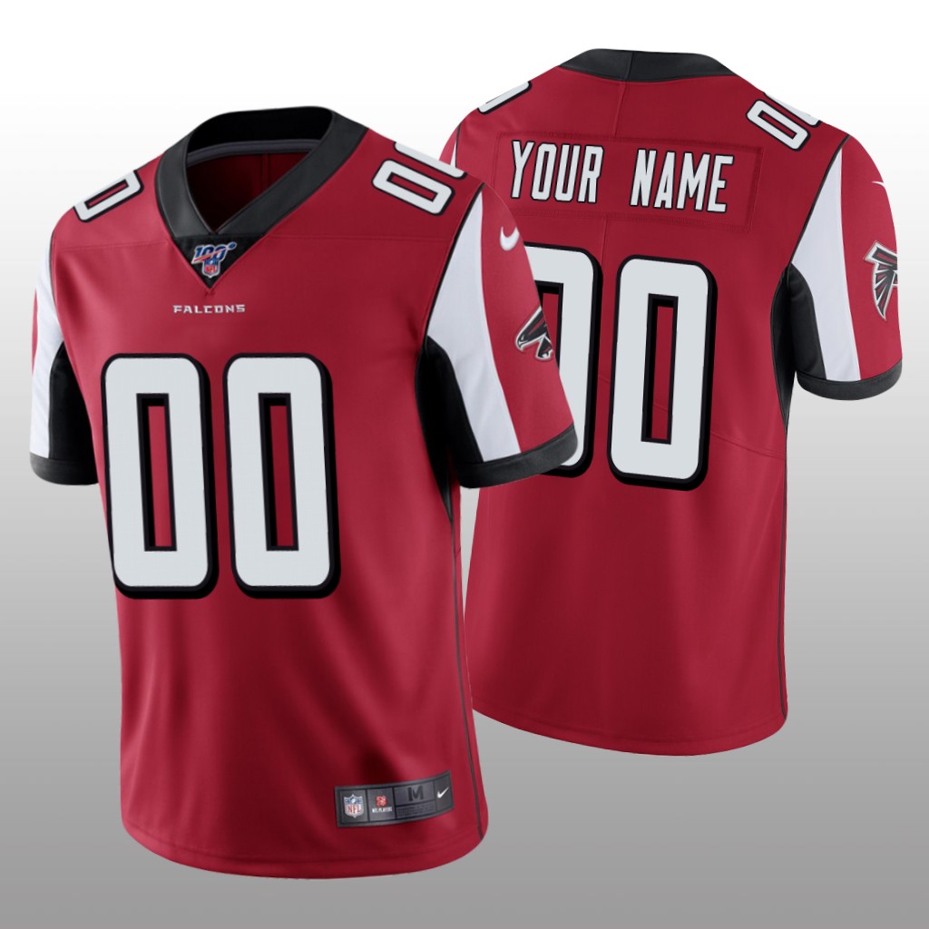 Atlanta Falcons Custom Red Vapor Limited Jersey 100th Season - Men's